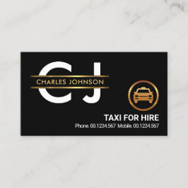 Tarjeta De Visita Elegante Monograma Gold Placard Border Taxista