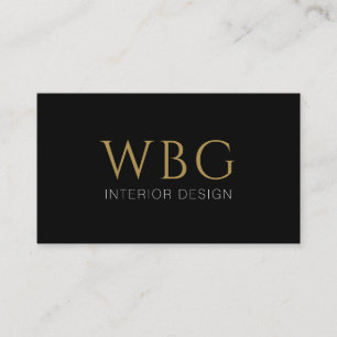 Tarjeta De Visita Elegante Monograma Gold Profesional Minimalista