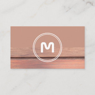 Tarjeta De Visita Elegante monograma madera de dos tonos carpintero 