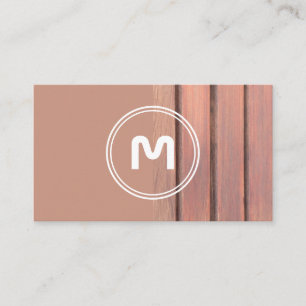 Tarjeta De Visita Elegante monograma madera de dos tonos marrón carp