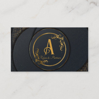 Tarjeta De Visita Elegante Monograma Minimalista Profesional Simple