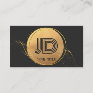 Tarjeta De Visita Elegante Monograma Minimalista Profesional Simple