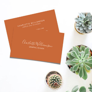 Tarjeta De Visita Elegante Monograma Minimalista Terracota Estilosa
