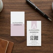 Elegante Monograma Mínimo Código QR Profesional