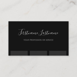 Tarjeta De Visita Elegante monograma mínimo de rayas grises oscuras 