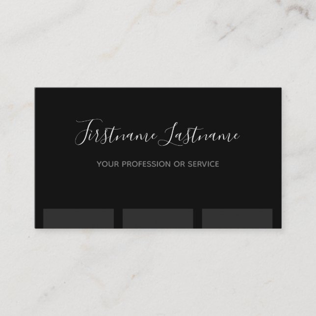 Tarjeta De Visita Elegante monograma mínimo de rayas grises oscuras  (Anverso)