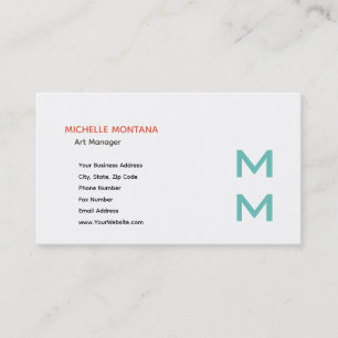Tarjeta De Visita Elegante Monograma Moderno Llanto Minimalista