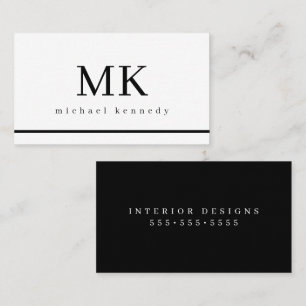 Tarjeta De Visita Elegante Monograma Moderno Minimalista