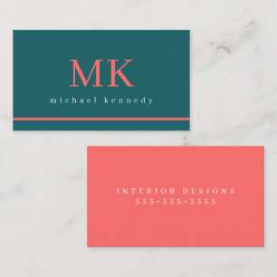 Tarjeta De Visita Elegante Monograma Moderno Minimalista