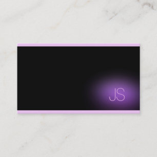 Tarjeta De Visita Elegante Monograma Moderno Profesional Chic Morado