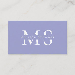 Tarjeta De Visita Elegante monograma profesional de lavanda moderna