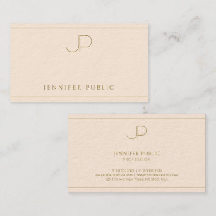 Tarjeta De Visita Elegante Monograma Profesional de Lujo Papel Grues