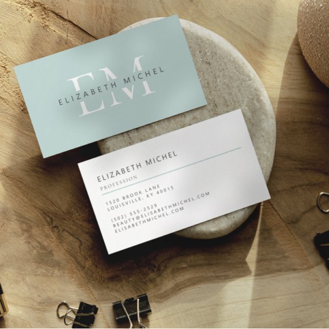 Tarjeta De Visita Elegante monograma profesional de mentalidad moder (Subido por el creador)