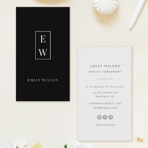 Tarjeta De Visita Elegante Monograma profesional Minimalista moderno