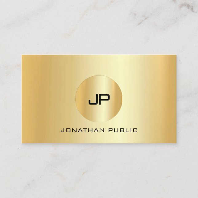 Tarjeta De Visita Elegante Monograma profesional moderno de aspecto  (Anverso)