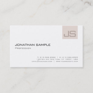 Tarjeta De Visita Elegante Monograma Profesional Moderno Llanura Sim