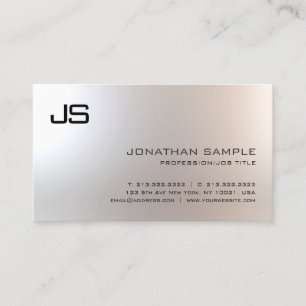 Tarjeta De Visita Elegante Monograma Simple Glamour Sencillo