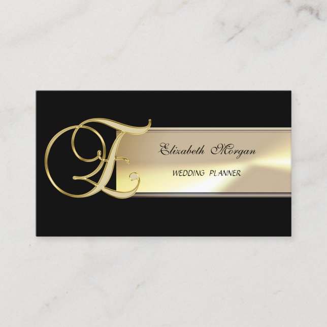Tarjeta De Visita Elegante Monograma sofisticado con encanto de Moda (Anverso)