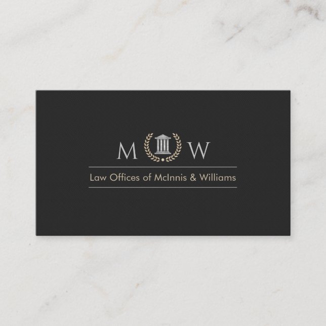 Tarjeta De Visita Elegante Monograma Tribunal (Anverso)