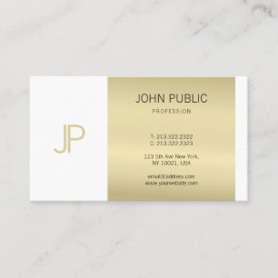 Tarjeta De Visita Elegante Monogramado Gold Moderno Diseño Lujo