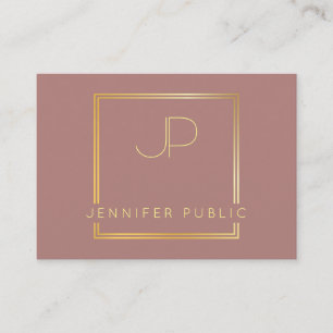Tarjeta De Visita Elegante Monogramado Gold Moderno Template Luxury