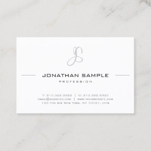 Tarjeta De Visita Elegante Monogramado Moderno Profesional Simple