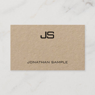Tarjeta De Visita Elegante Monogramado Real Kraft Papel moderno