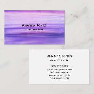 Tarjeta De Visita Elegante morado Lilac Watercolor Boho