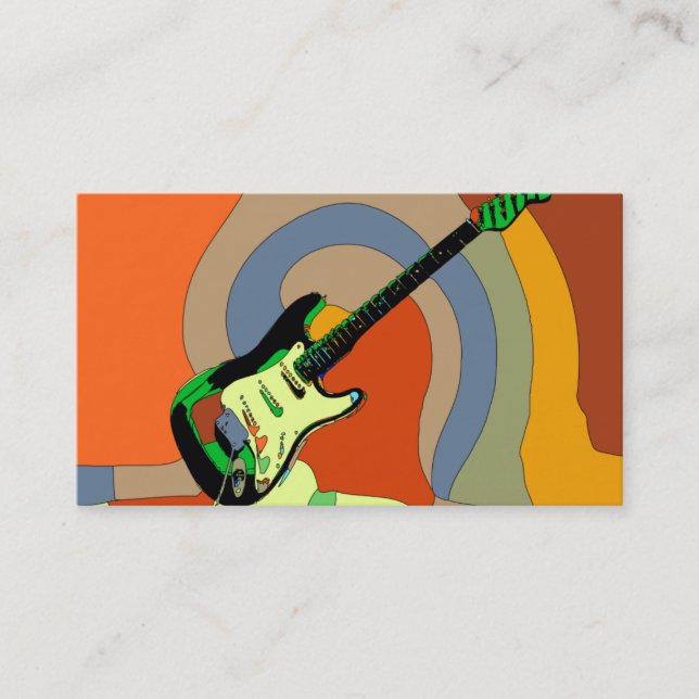 Tarjeta De Visita Elegante Music Teacher Guitar Musical Business Car (Anverso)