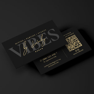 Tarjeta De Visita Elegante Músico DJ Entretenedor MC Firma Negra