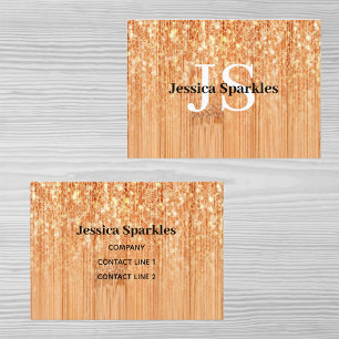 Tarjeta De Visita Elegante naranja brillante de madera de bambú con 
