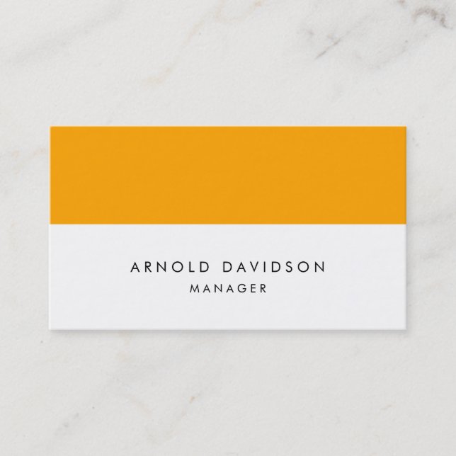 Tarjeta De Visita Elegante Naranja de la llanura de rayas blancas pr (Anverso)