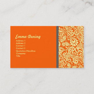 Tarjeta De Visita Elegante Naranja Guay