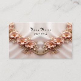 Tarjeta De Visita Elegante Naranja Peach Floral Business Card