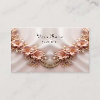 Tarjeta De Visita Elegante Naranja Peach Floral Business Card