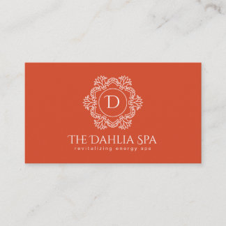 Tarjeta De Visita Elegante Naranja quemado Masseuse Spa Profesional