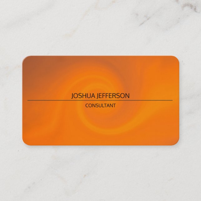Tarjeta De Visita Elegante Naranja sencillo atractivo redondeado a d (Anverso)