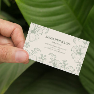 Tarjeta De Visita Elegante naturaleza verde floral Personalizado de 