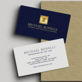 Tarjeta De Visita Elegante Navy Blue Leather Profesional Tu Logo