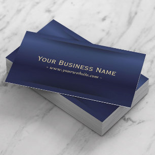 Tarjeta De Visita Elegante Navy Blue Metallic Profesional