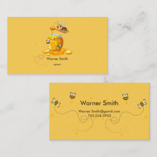Tarjeta De Visita Elegante Negocio de Abejas de Miel