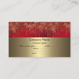 Tarjeta De Visita elegante negocio de oro de chispa roja