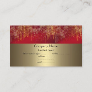Tarjeta De Visita elegante negocio de oro de chispa roja
