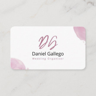 Tarjeta De Visita Elegante Negocio de Planificador de Bodas con Acua