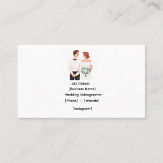 Tarjeta De Visita Elegante Negocio de Videógrafo de Boda con Acuarel