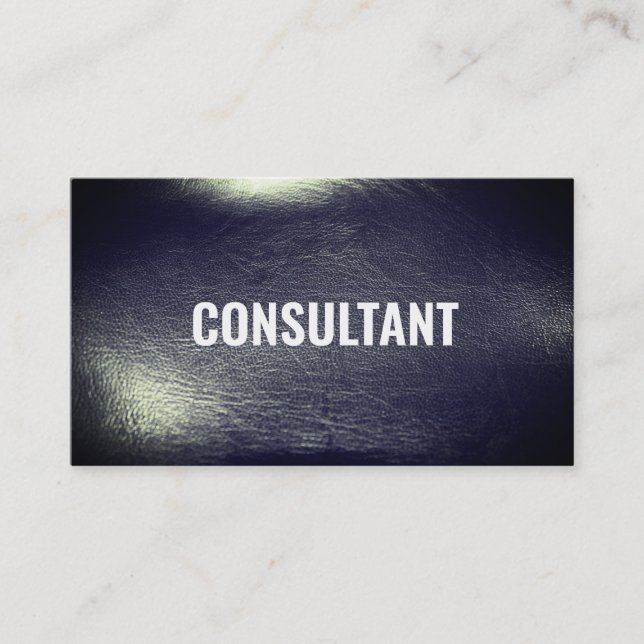 Tarjeta De Visita Elegante negocio profesional de cuero negro de mod (Anverso)