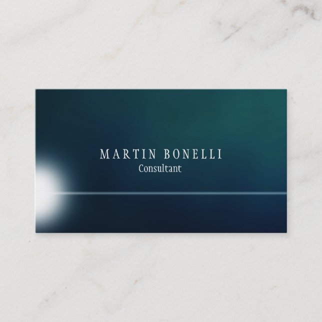 Tarjeta De Visita Elegante negro azul claro (Anverso)