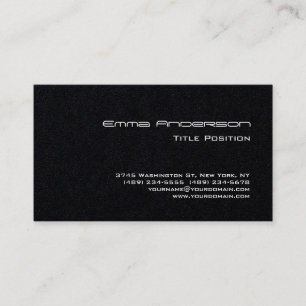 Tarjeta De Visita Elegante Negro Moderno e Impresionante Moda