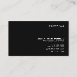 Tarjeta De Visita Elegante negro moderno profesional limpio