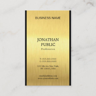 Tarjeta De Visita Elegante negro oro profesional chic lujo llano
